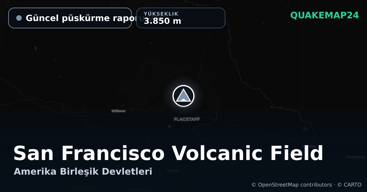 San Francisco Volcanic Field · Güncel püskürme raporu yok · 3.850 m