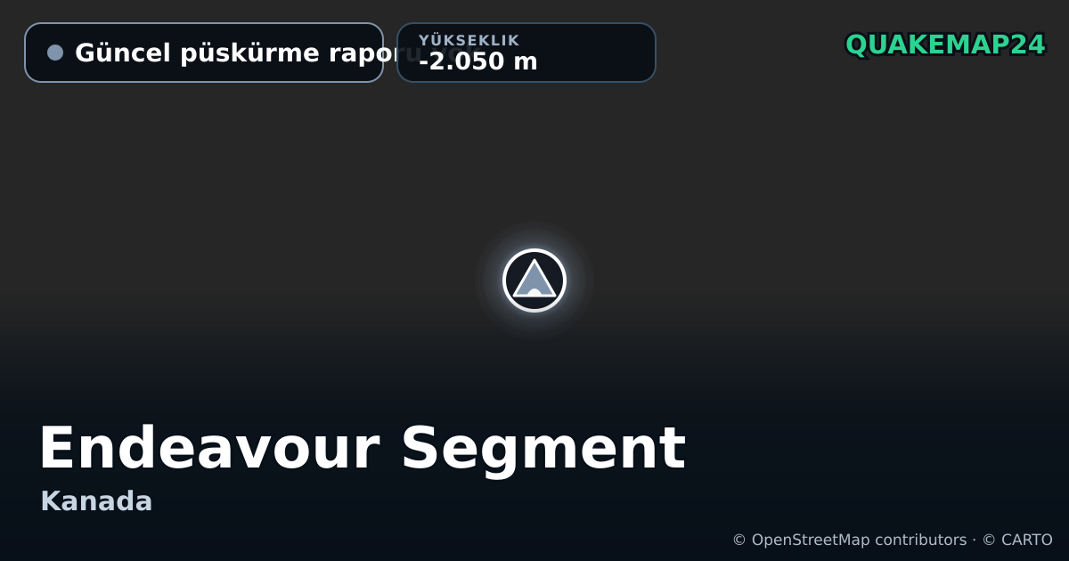 Endeavour Segment · Güncel püskürme raporu yok · -2.050 m