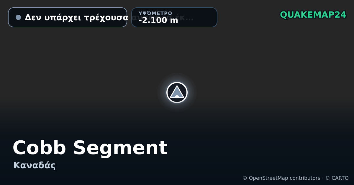 Cobb Segment · Δεν υπάρχει τρέχουσα αναφορά έκρηξης · -2.100 m