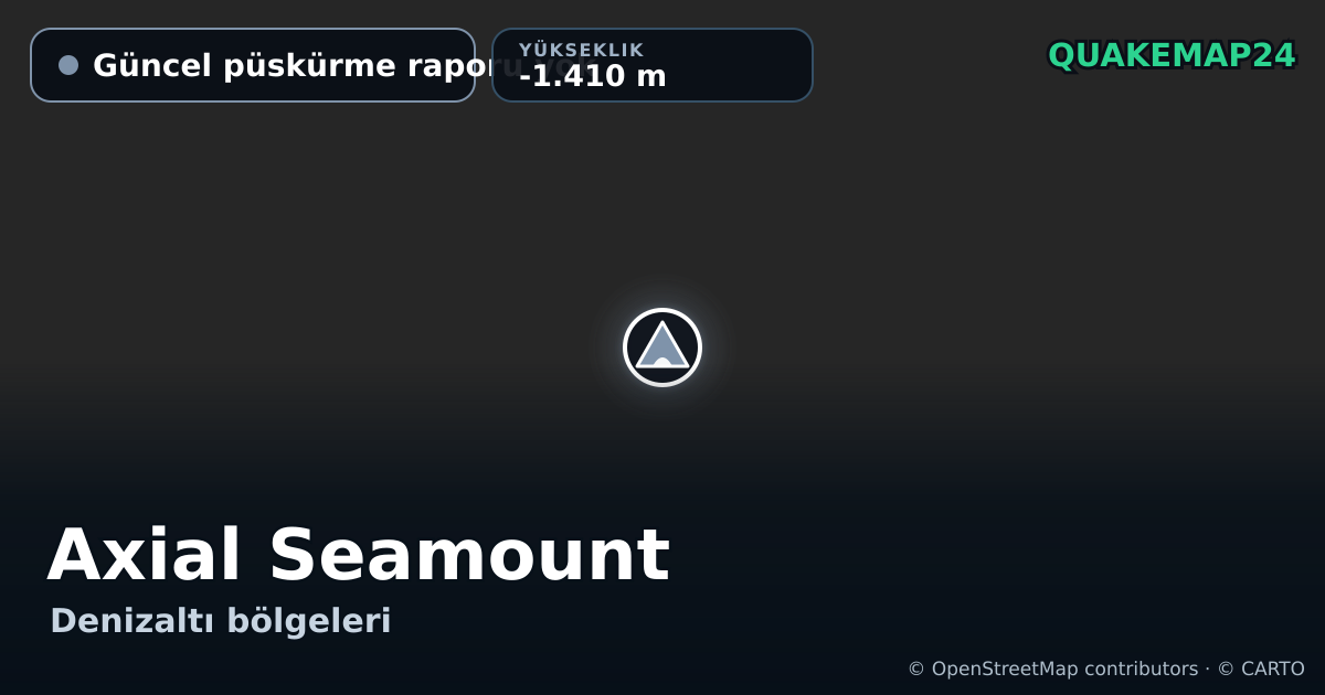 Axial Seamount · Güncel püskürme raporu yok · -1.410 m
