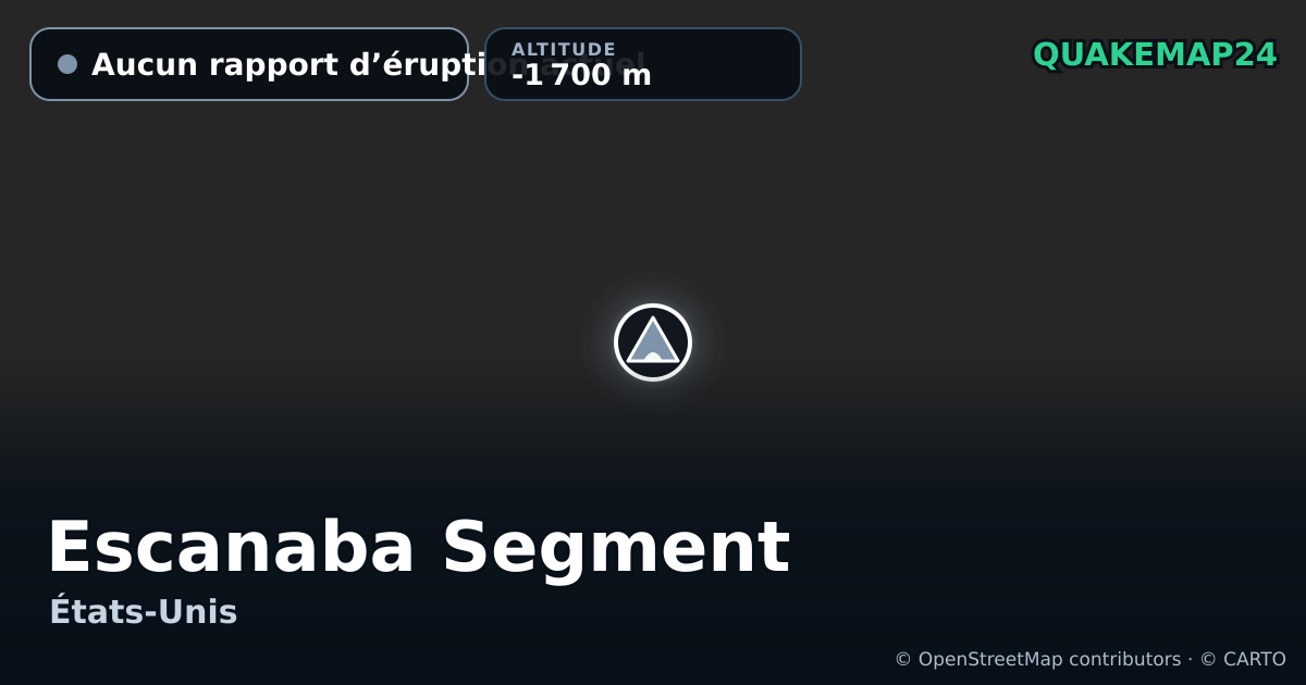 Escanaba Segment · Aucun rapport d’éruption actuel · -1 700 m