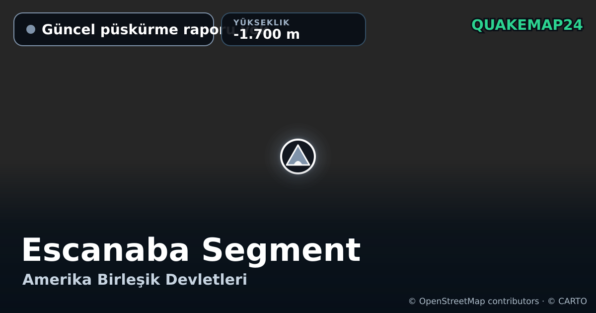 Escanaba Segment · Güncel püskürme raporu yok · -1.700 m
