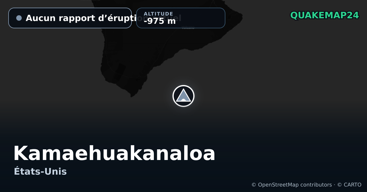 Kamaehuakanaloa · Aucun rapport d’éruption actuel · -975 m