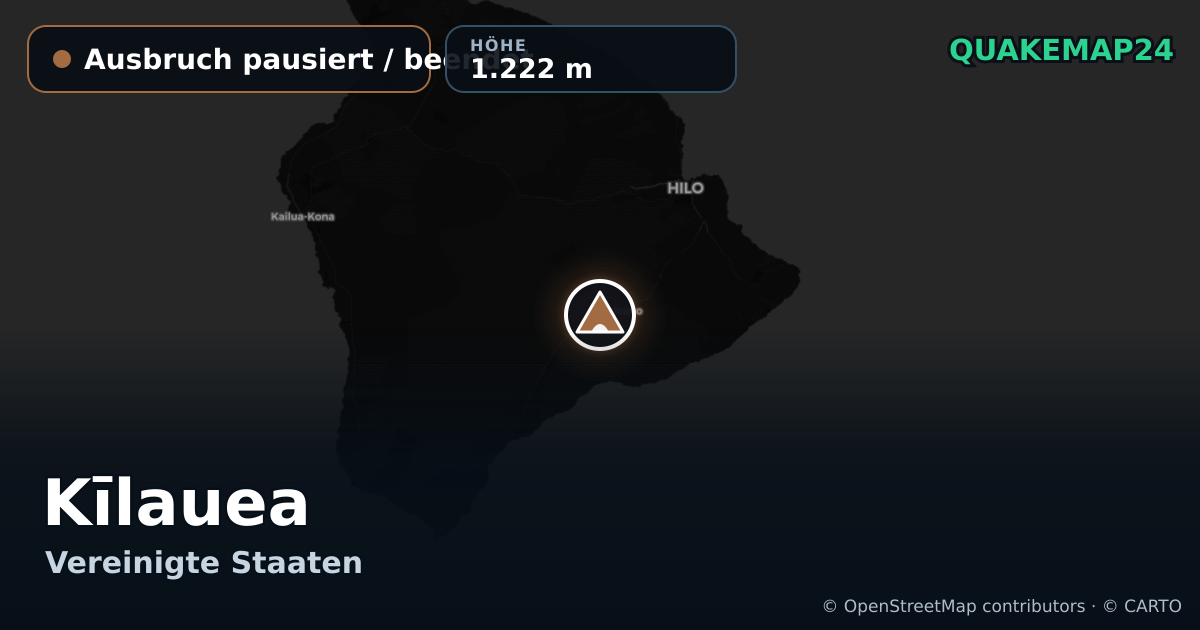 Kīlauea · Ausbruch pausiert / beendet · 1.222 m