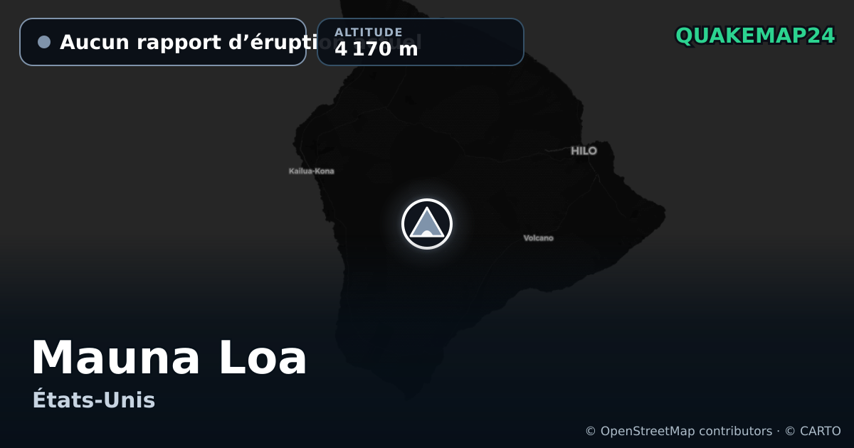 Mauna Loa · Aucun rapport d’éruption actuel · 4 170 m