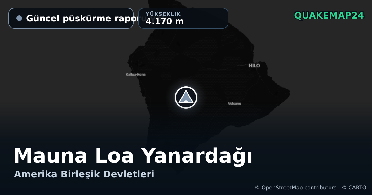Mauna Loa Yanardağı · Güncel püskürme raporu yok · 4.170 m