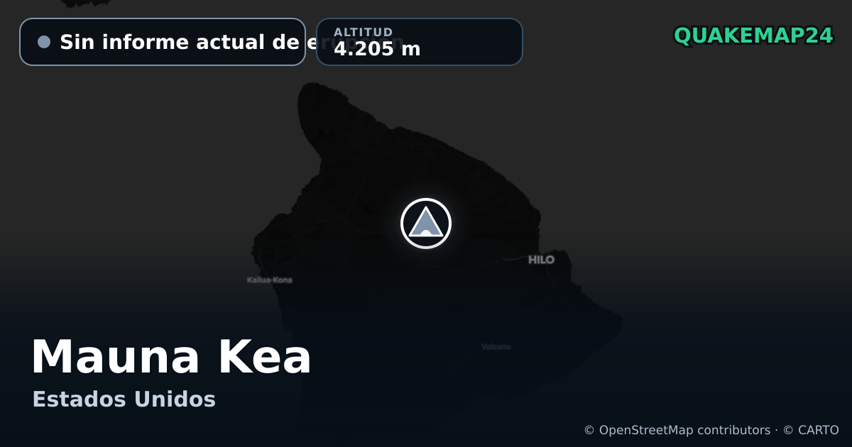 Mauna Kea · Sin informe actual de erupción · 4.205 m