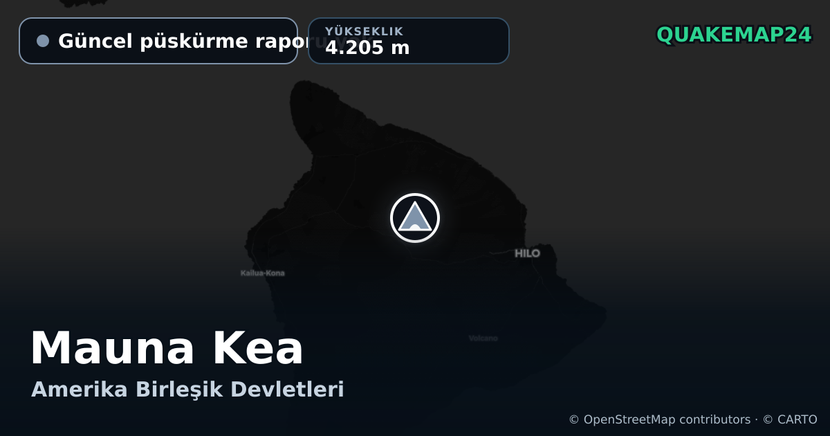 Mauna Kea · Güncel püskürme raporu yok · 4.205 m