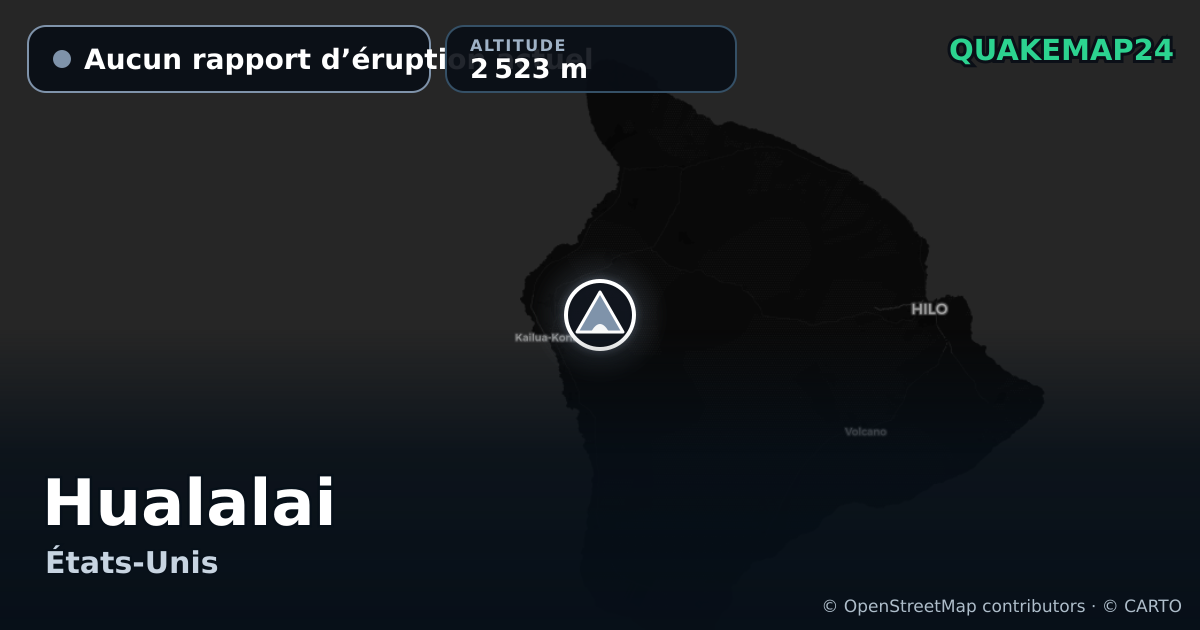 Hualalai · Aucun rapport d’éruption actuel · 2 523 m