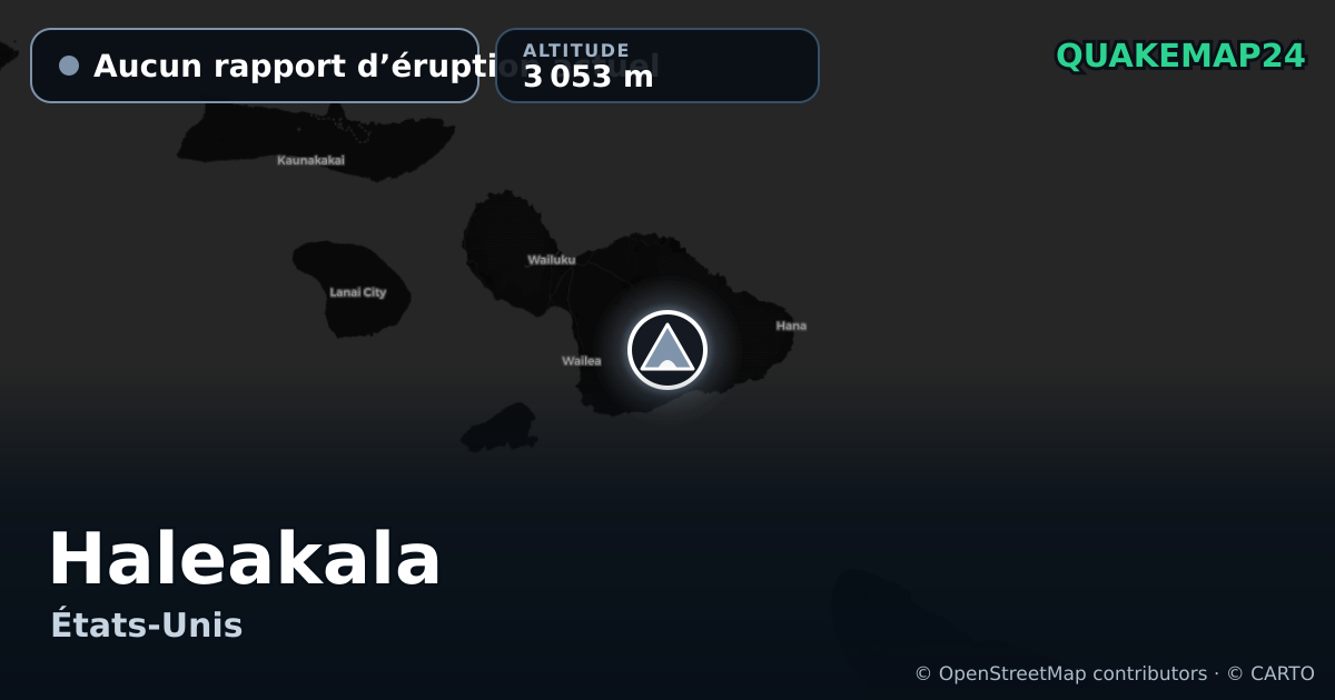 Haleakala · Aucun rapport d’éruption actuel · 3 053 m