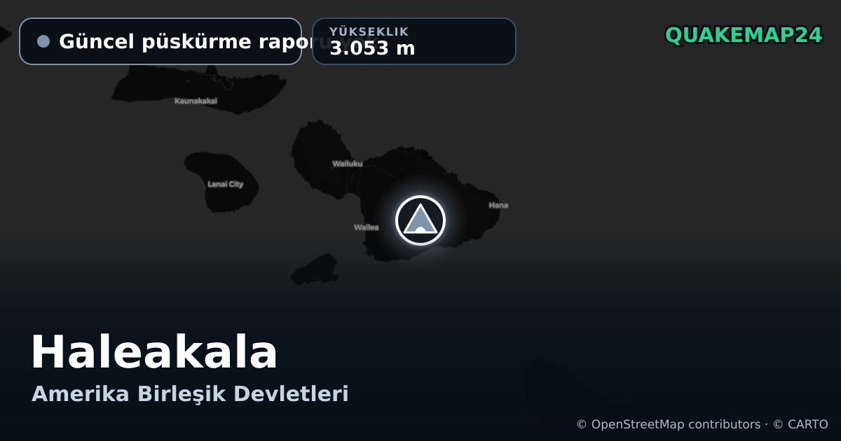 Haleakala · Güncel püskürme raporu yok · 3.053 m
