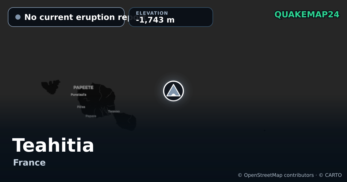 Teahitia · No current eruption report · -1,743 m