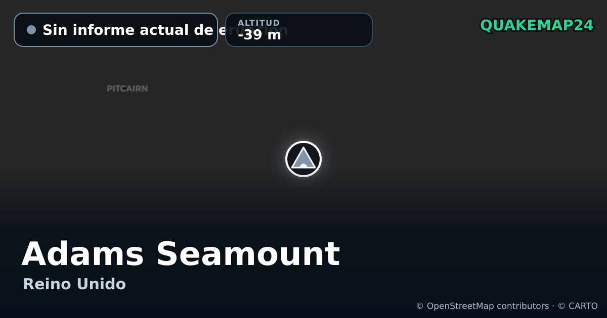 Adams Seamount · Sin informe actual de erupción · -39 m