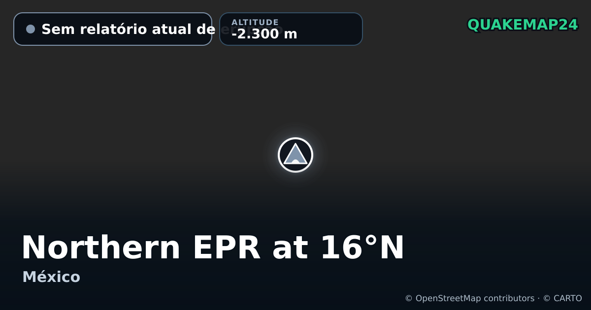 Northern EPR at 16°N · Sem relatório atual de erupção · -2.300 m