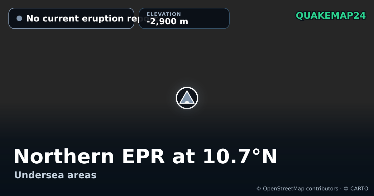 Northern EPR at 10.7°N · No current eruption report · -2,900 m