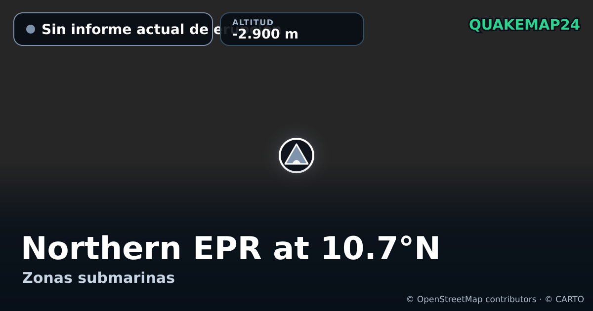Northern EPR at 10.7°N · Sin informe actual de erupción · -2.900 m