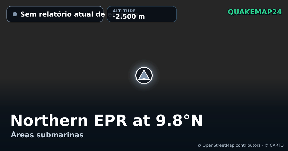 Northern EPR at 9.8°N · Sem relatório atual de erupção · -2.500 m
