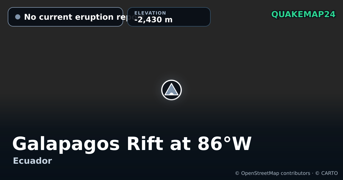 Galapagos Rift at 86°W · No current eruption report · -2,430 m