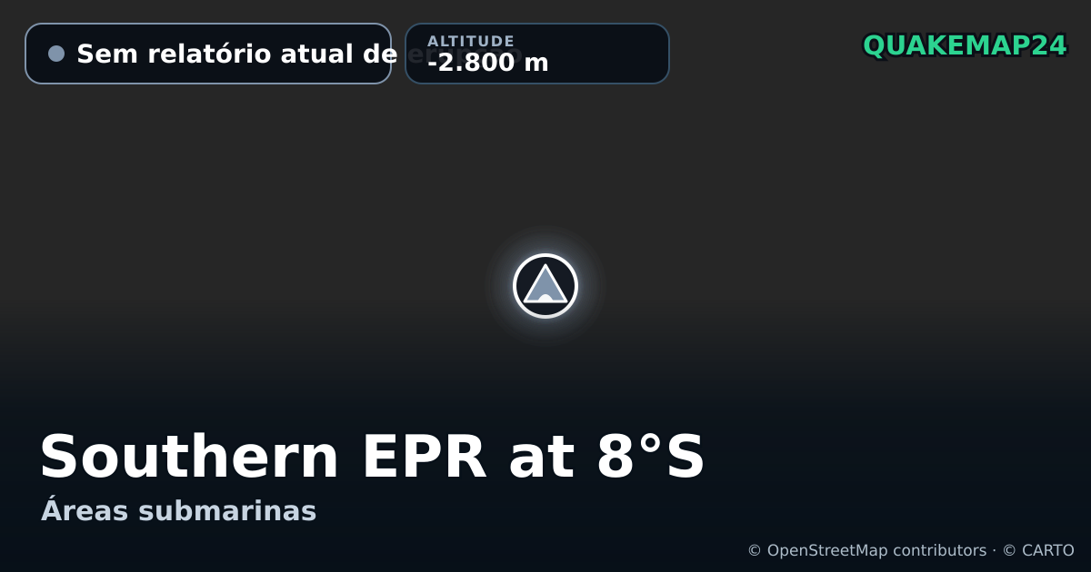 Southern EPR at 8°S · Sem relatório atual de erupção · -2.800 m