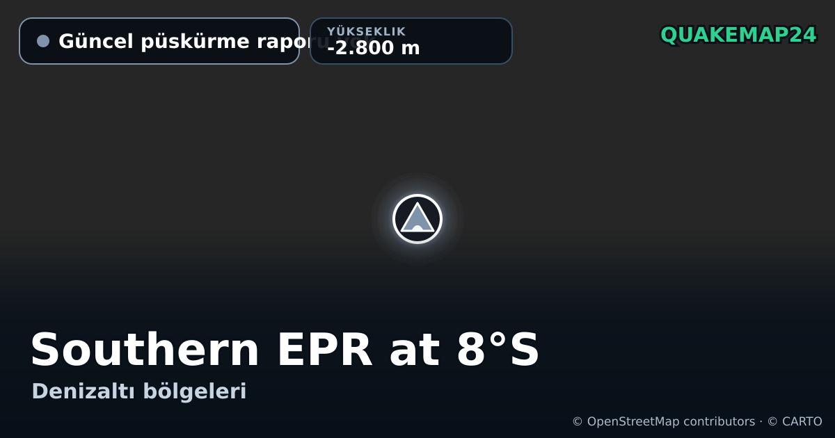 Southern EPR at 8°S · Güncel püskürme raporu yok · -2.800 m