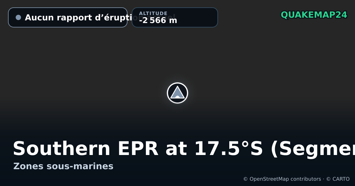 Southern EPR at 17.5°S (Segment K) · Aucun rapport d’éruption actuel · -2 566 m