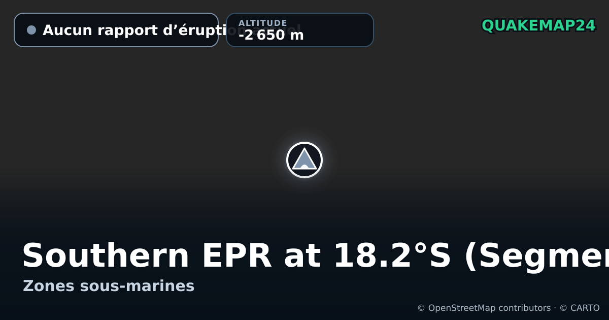 Southern EPR at 18.2°S (Segment J) · Aucun rapport d’éruption actuel · -2 650 m