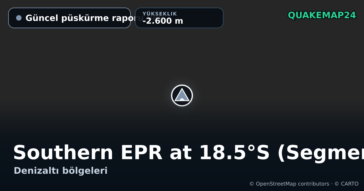 Southern EPR at 18.5°S (Segment I) · Güncel püskürme raporu yok · -2.600 m