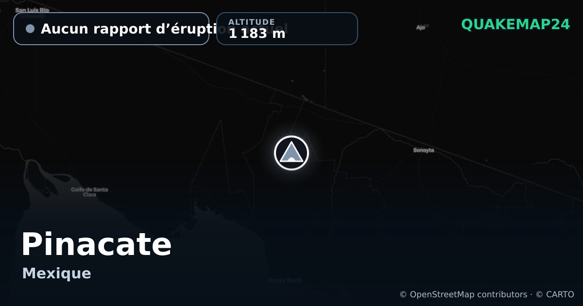 Pinacate · Aucun rapport d’éruption actuel · 1 183 m