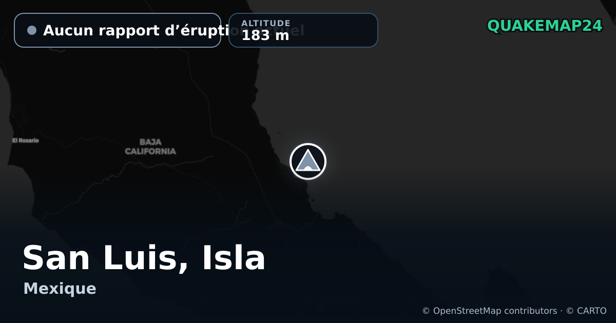 San Luis, Isla · Aucun rapport d’éruption actuel · 183 m