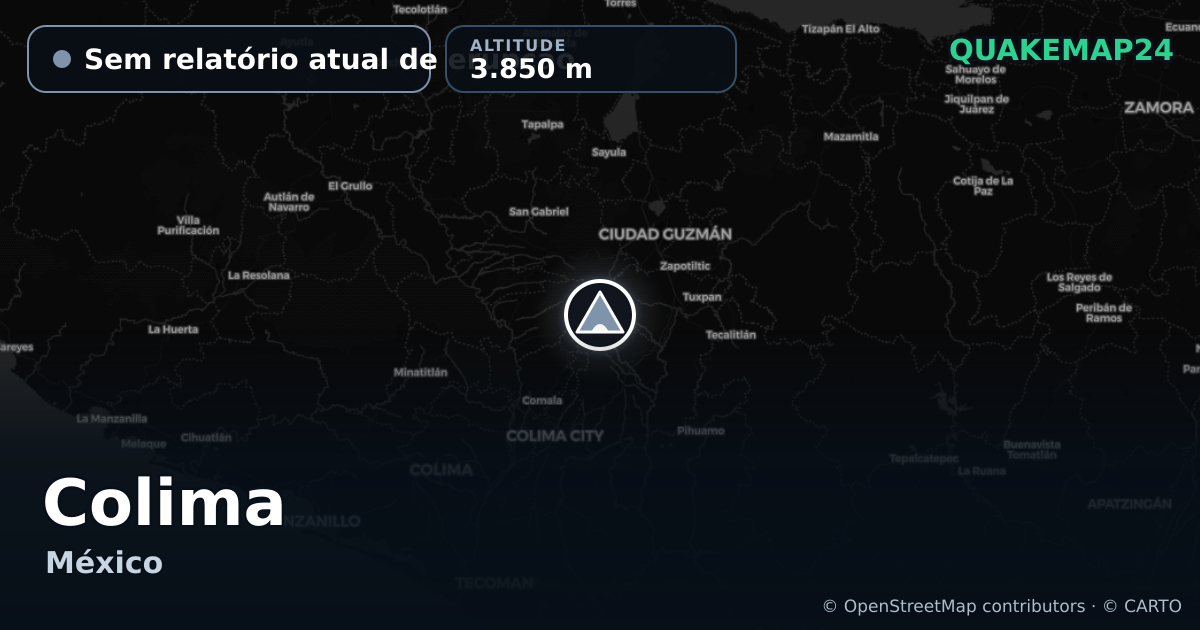 Colima · Sem relatório atual de erupção · 3.850 m