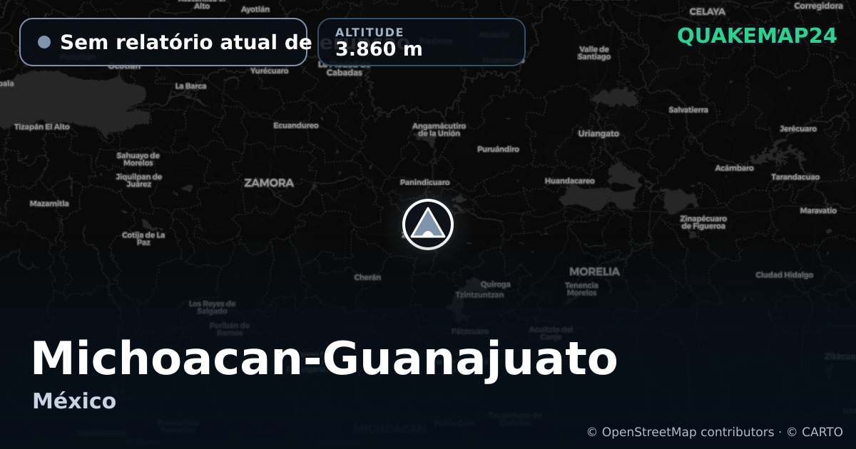 Michoacan-Guanajuato · Sem relatório atual de erupção · 3.860 m