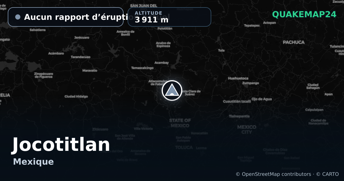 Jocotitlan · Aucun rapport d’éruption actuel · 3 911 m
