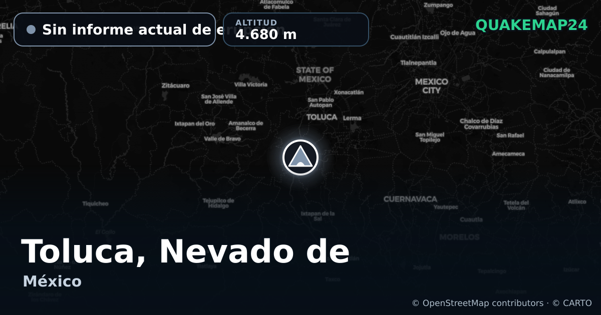 Toluca, Nevado de · Sin informe actual de erupción · 4.680 m
