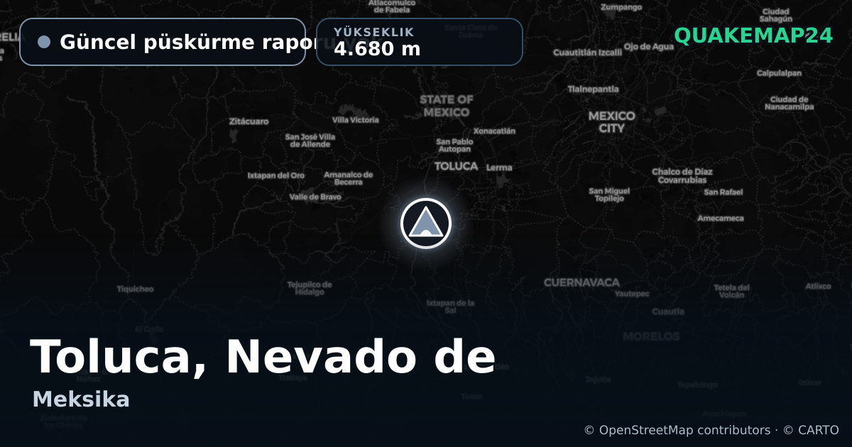 Toluca, Nevado de · Güncel püskürme raporu yok · 4.680 m