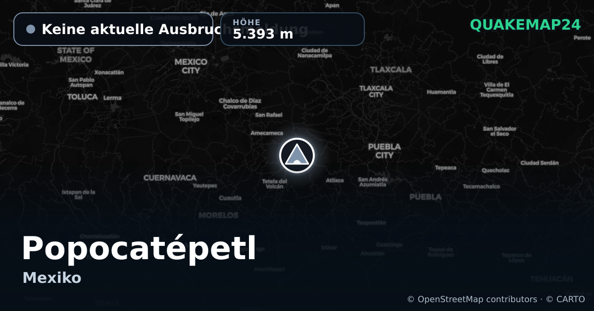 Popocatépetl · Keine aktuelle Ausbruchsmeldung · 5.393 m