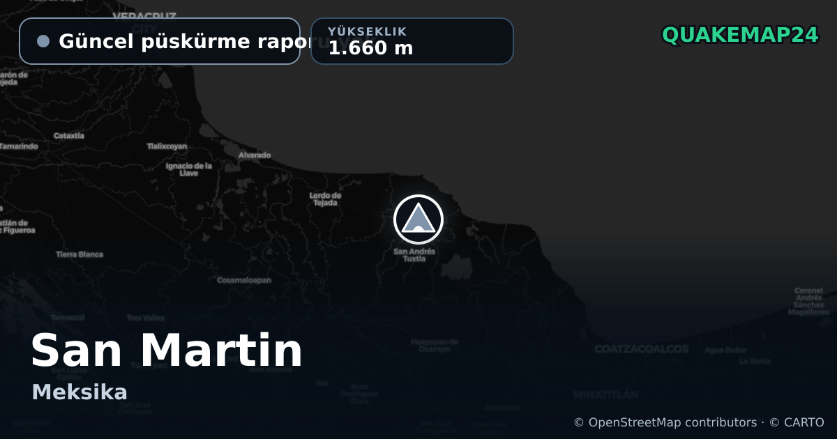 San Martin · Güncel püskürme raporu yok · 1.660 m