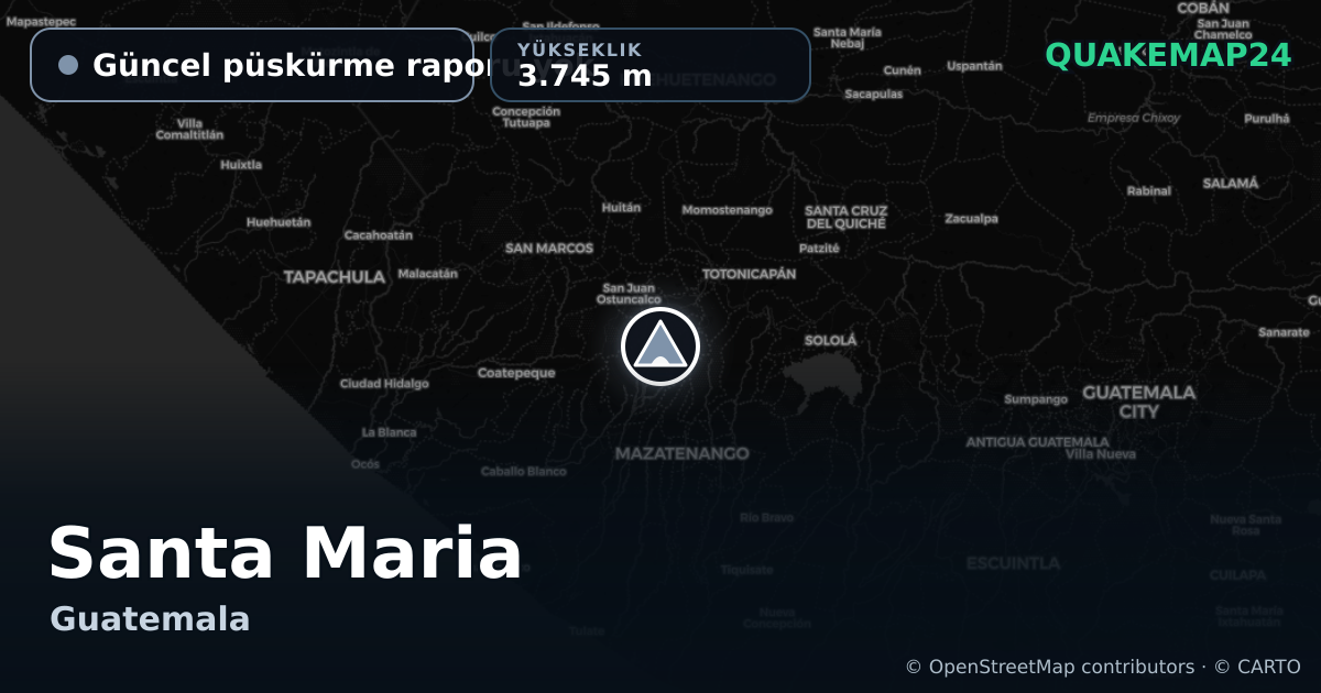 Santa Maria · Güncel püskürme raporu yok · 3.745 m