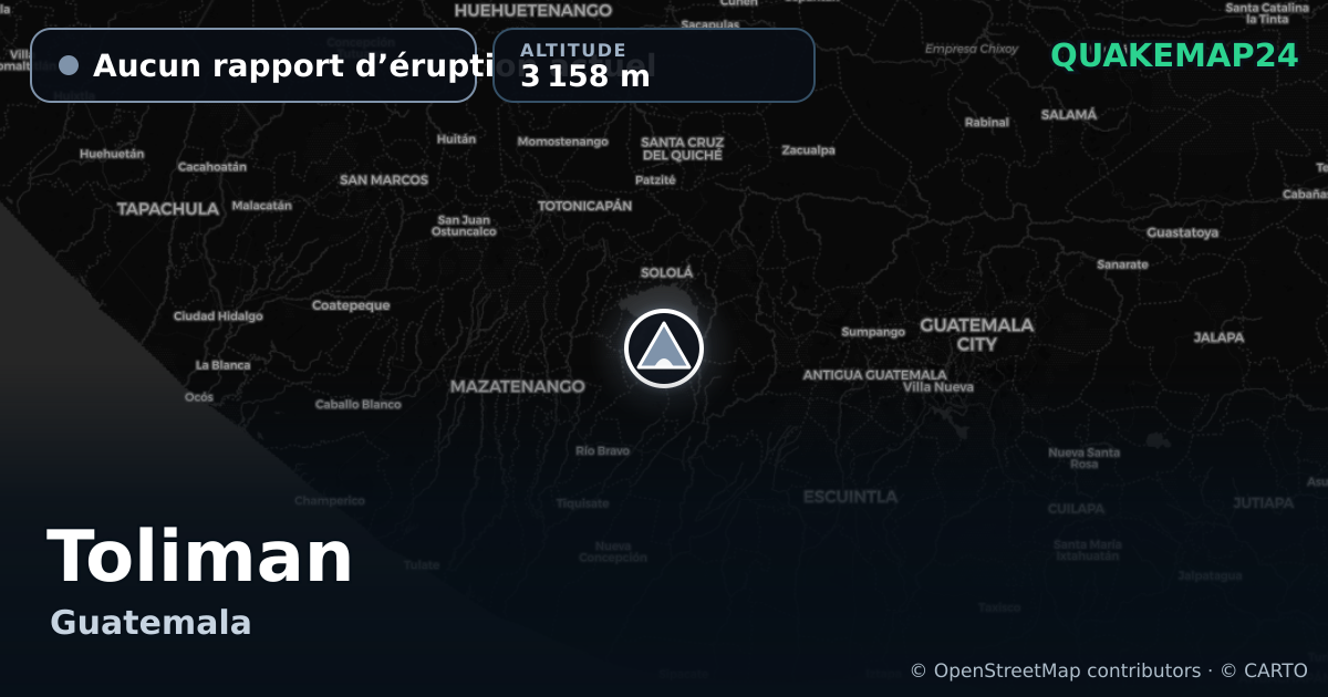 Toliman · Aucun rapport d’éruption actuel · 3 158 m