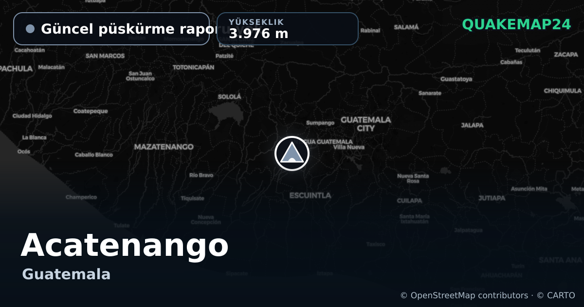 Acatenango · Güncel püskürme raporu yok · 3.976 m