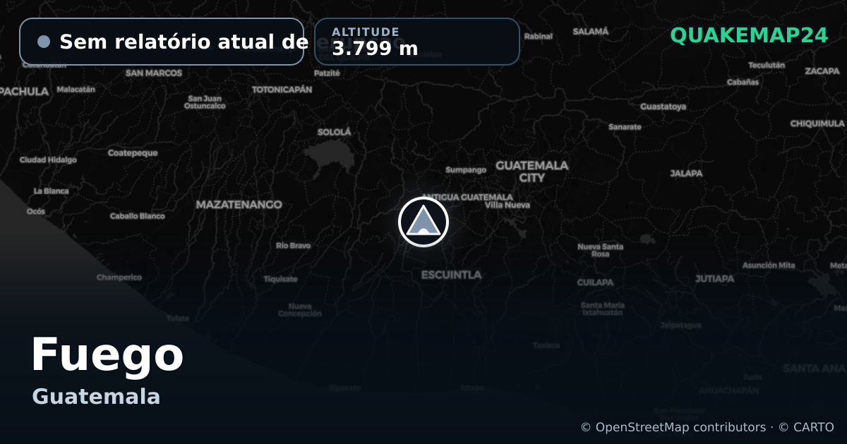 Fuego · Sem relatório atual de erupção · 3.799 m