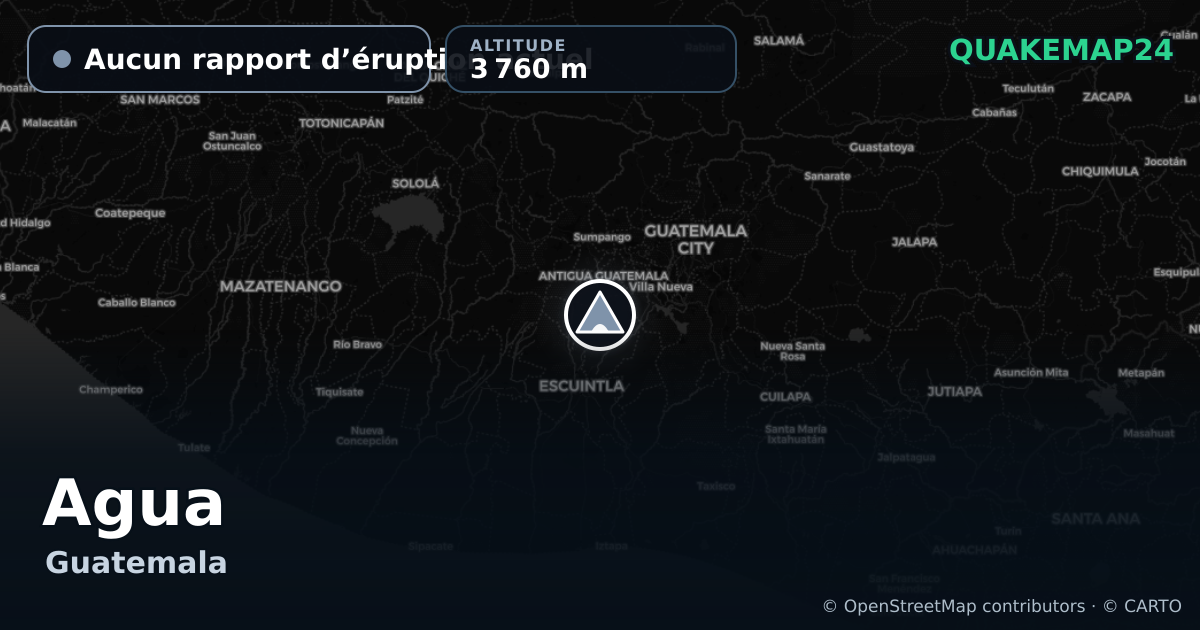 Agua · Aucun rapport d’éruption actuel · 3 760 m
