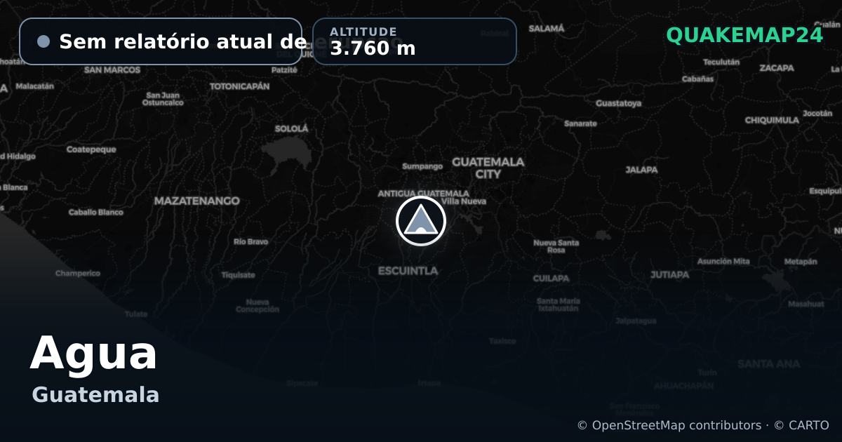 Agua · Sem relatório atual de erupção · 3.760 m
