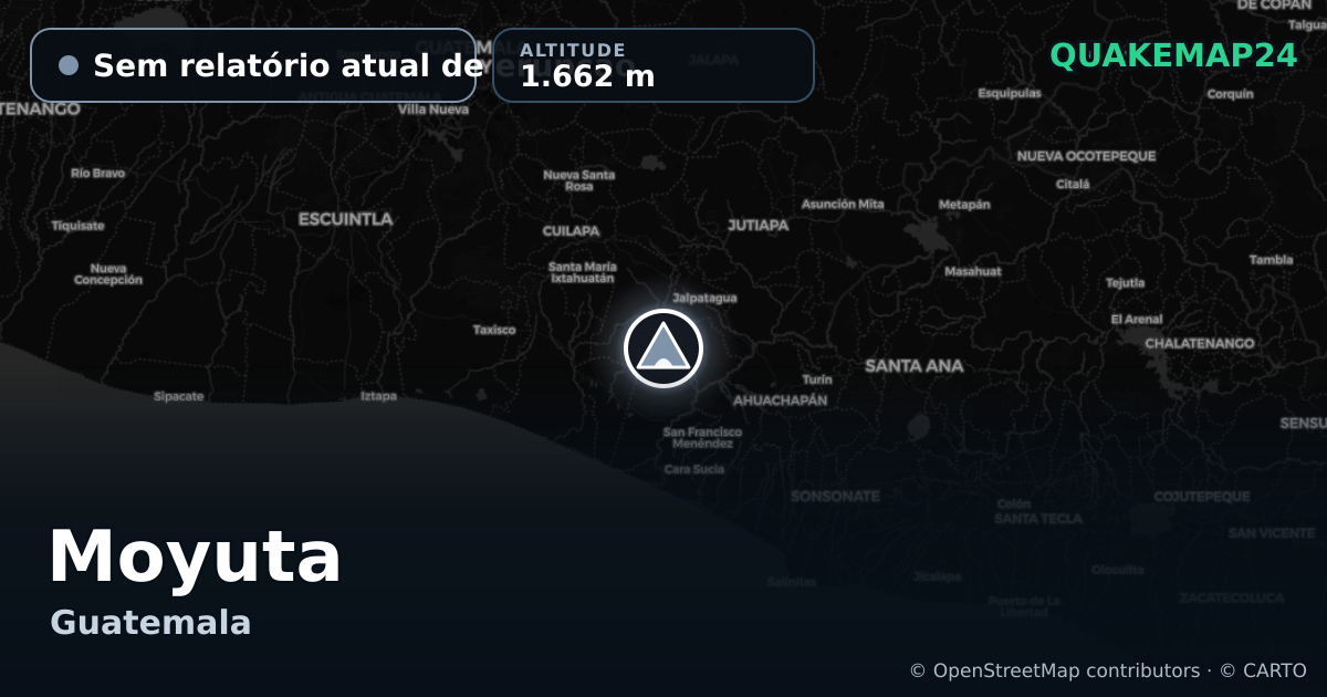 Moyuta · Sem relatório atual de erupção · 1.662 m