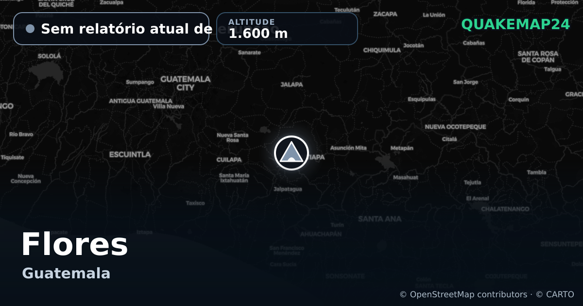 Flores · Sem relatório atual de erupção · 1.600 m