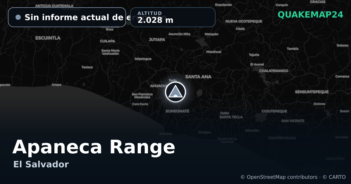 Apaneca Range · Sin informe actual de erupción · 2.028 m