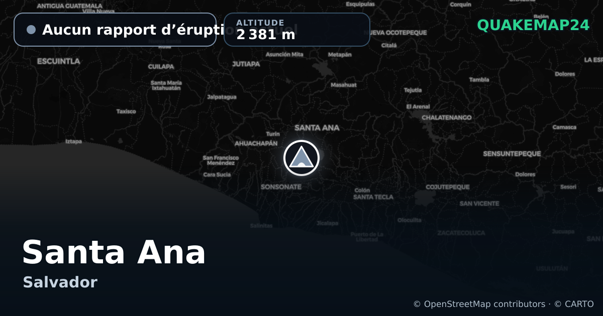 Santa Ana · Aucun rapport d’éruption actuel · 2 381 m