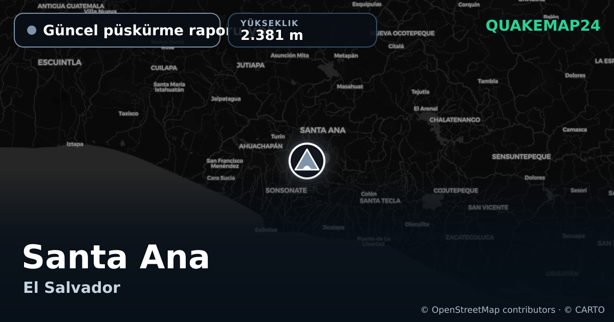 Santa Ana · Güncel püskürme raporu yok · 2.381 m