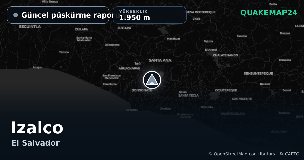 Izalco · Güncel püskürme raporu yok · 1.950 m