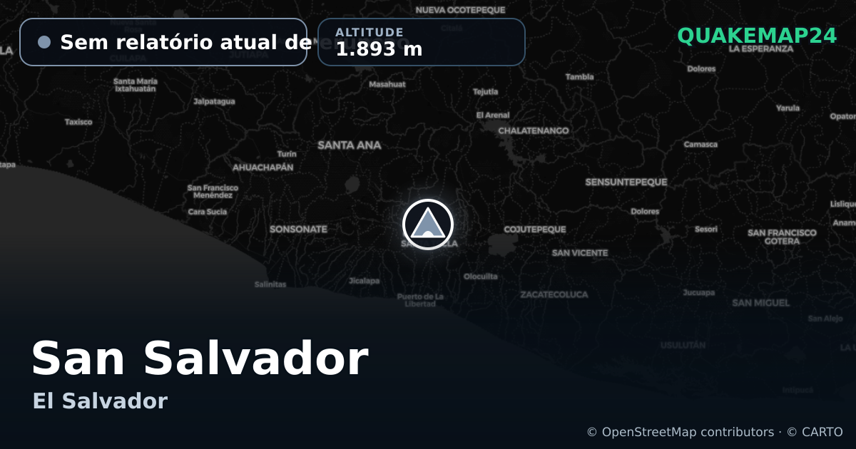 San Salvador · Sem relatório atual de erupção · 1.893 m