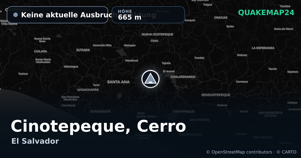 Cinotepeque, Cerro · Keine aktuelle Ausbruchsmeldung · 665 m